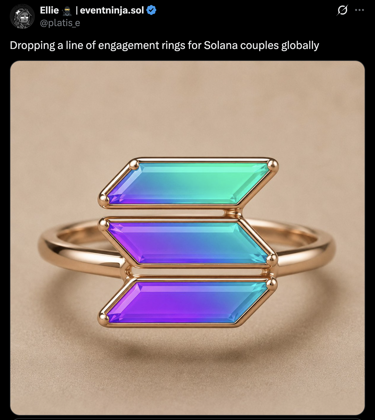 platis_e dropping engagement rings for Solana couples